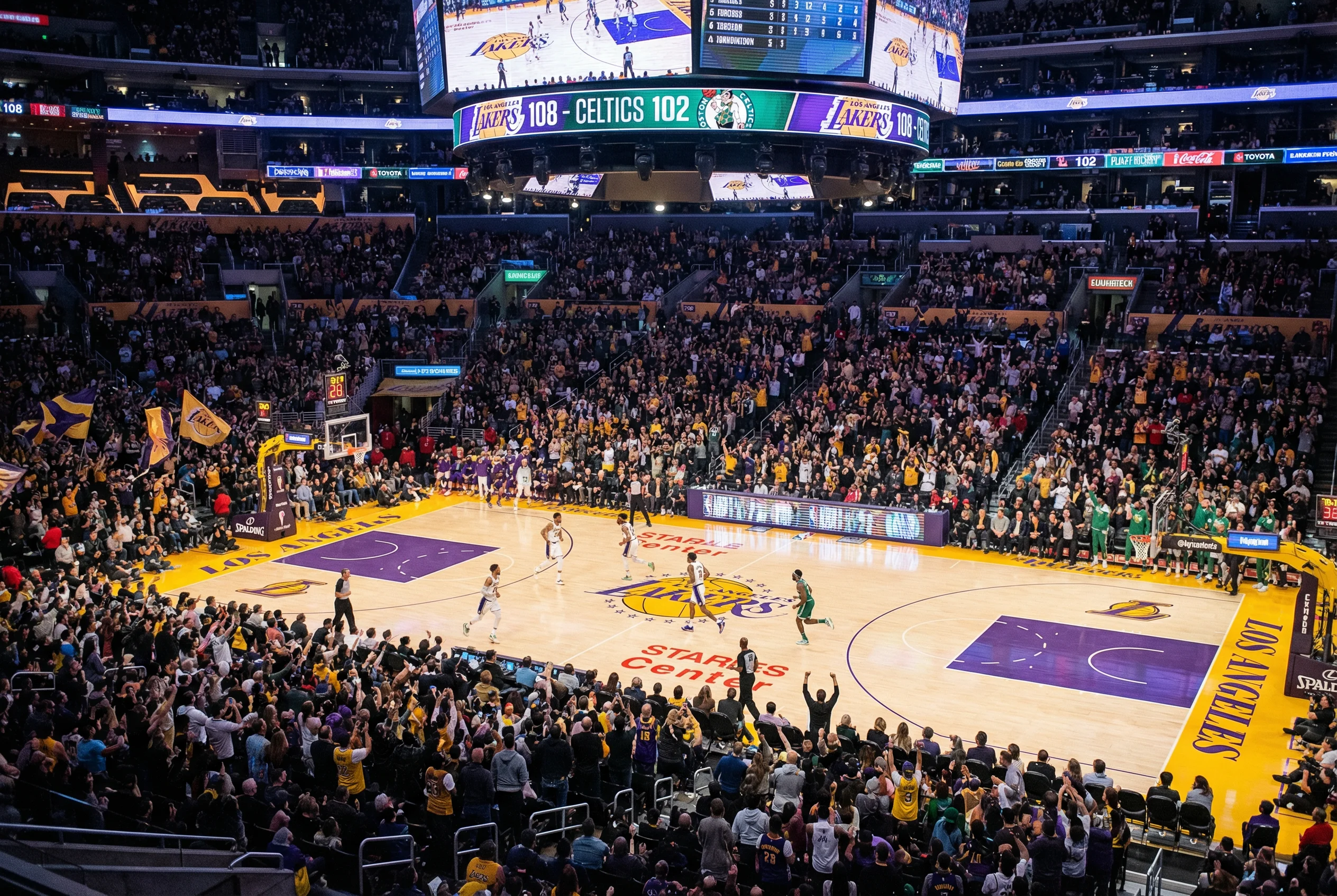 Arena de basquetebol da NBA com adeptos nas bancadas