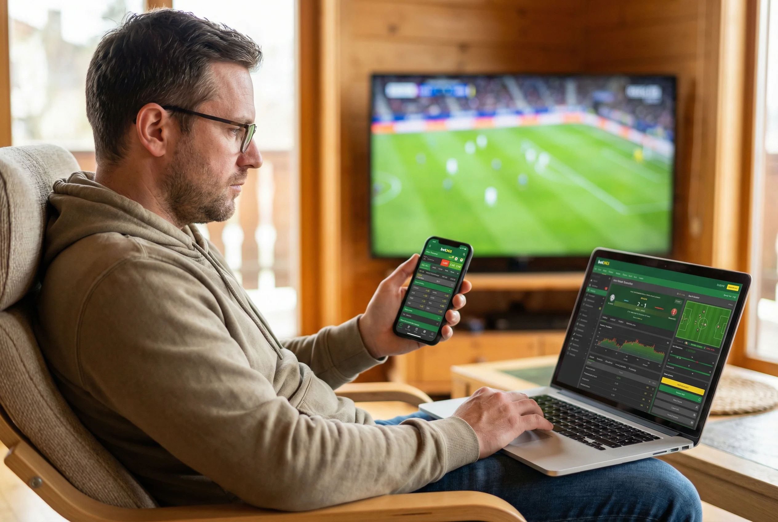 Comparação de interfaces de apostas ao vivo em diferentes dispositivos